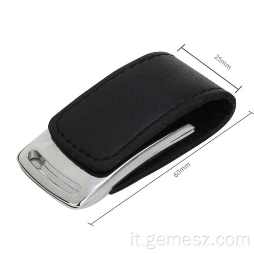 Chiavetta USB in pelle con logo in rilievo USB 3.0 2.0